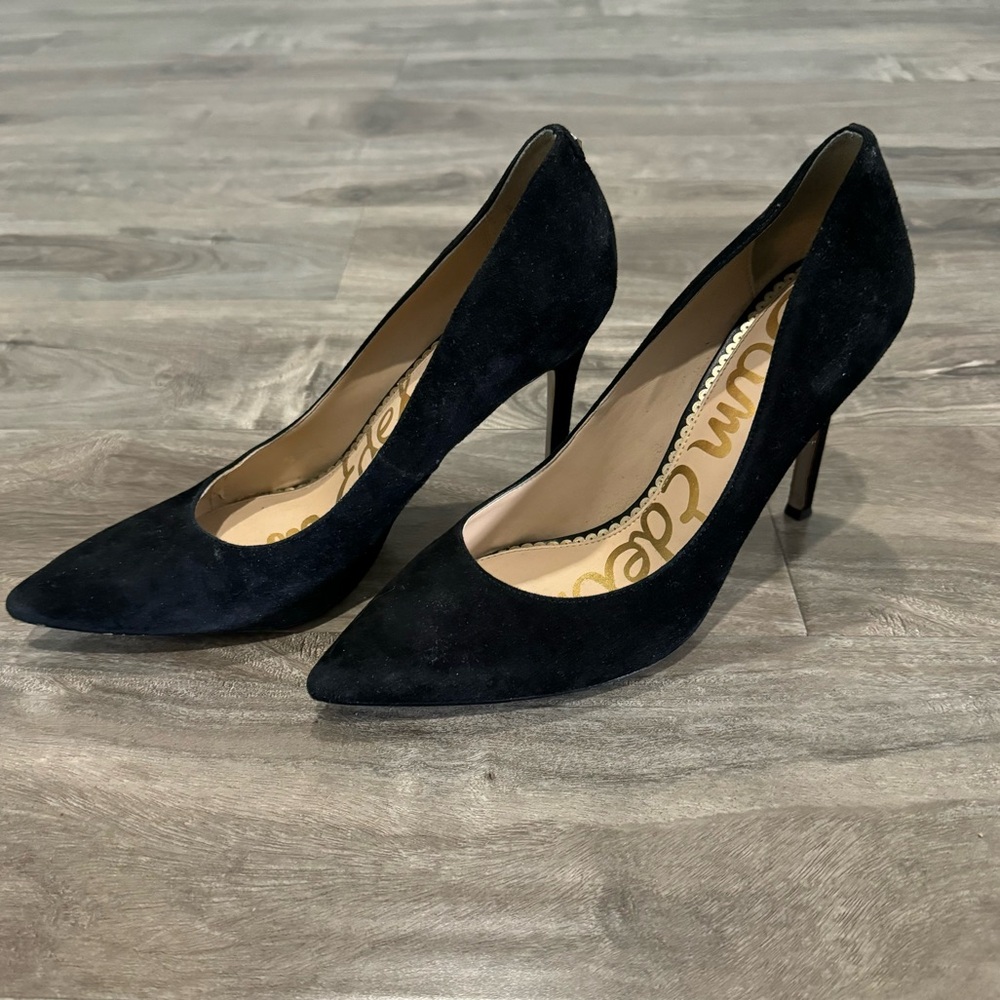 Sam Edelman Hazel Pointed Toe Pump Black Suede Size 8